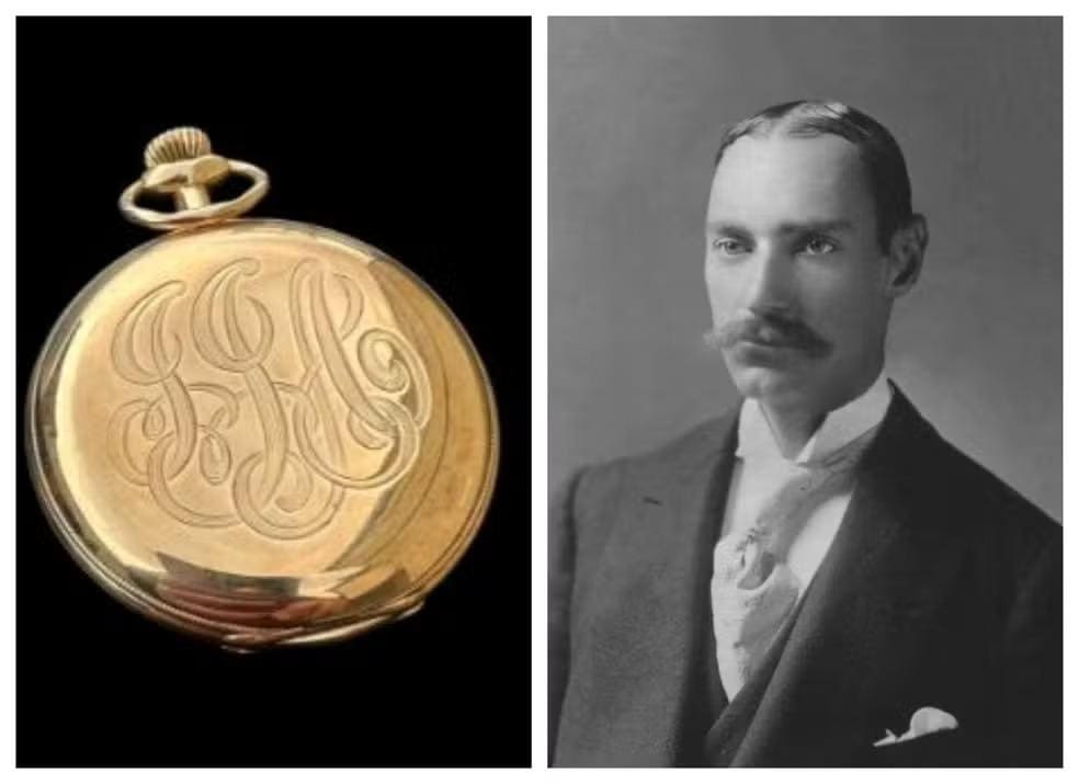 Relógio de ouro de John Jacob Astor (à esquerda)