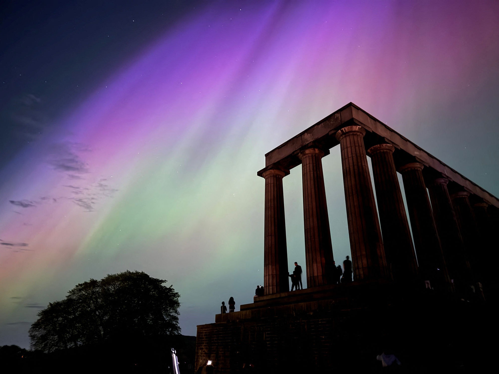 Aurora boreal vista no Museu Nacional de Edimburgo, na Escócia