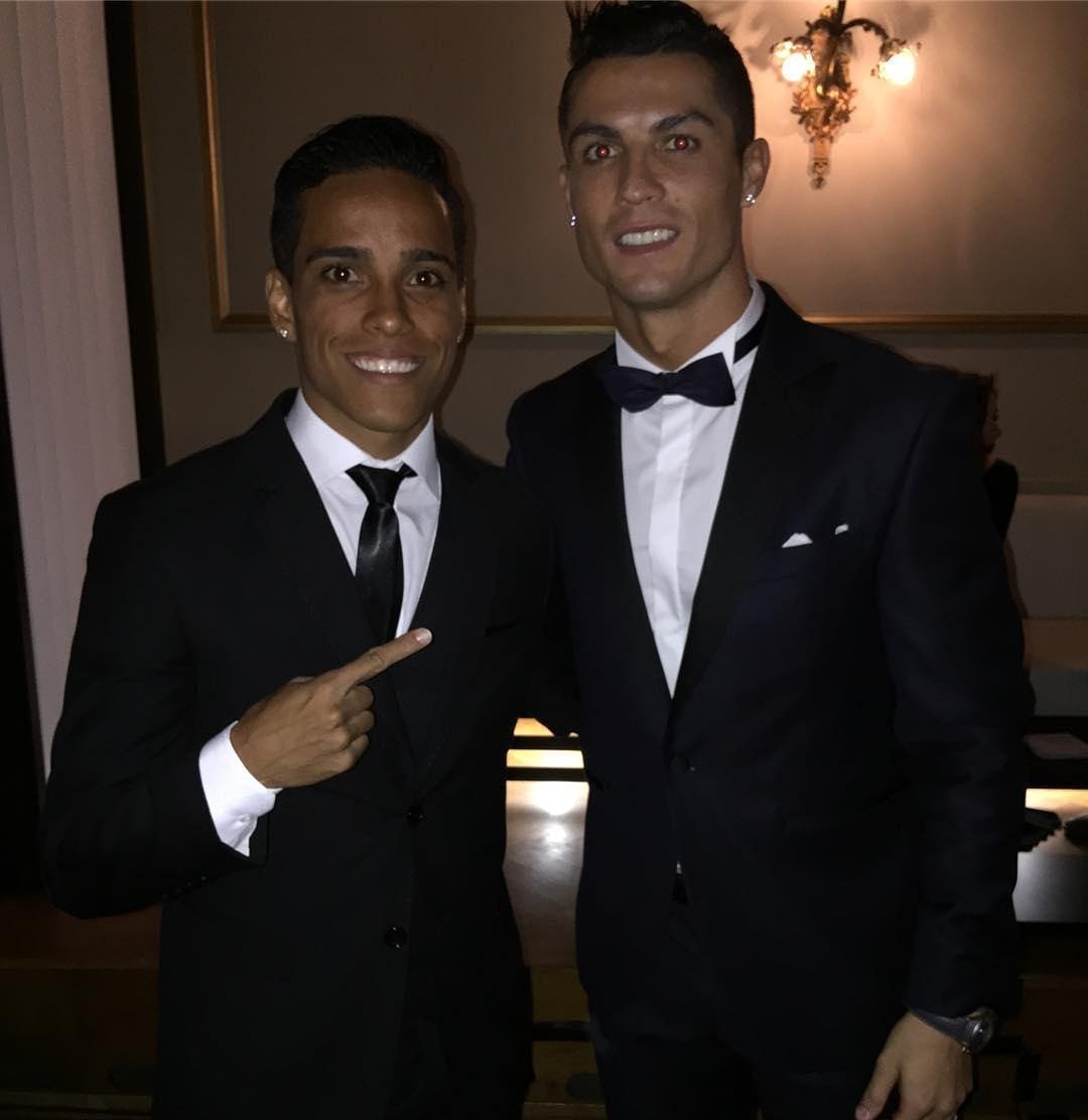 Wendell Lira posa ao lado do astro português Cristiano Ronaldo