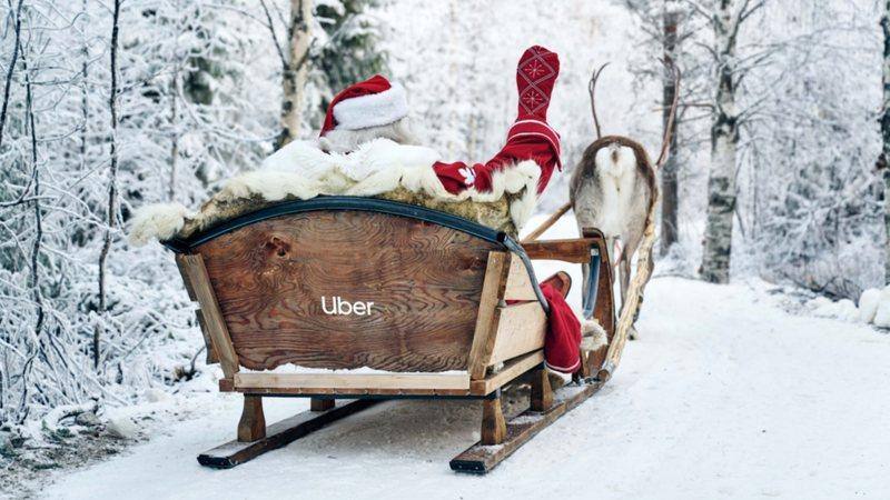 Trenó utilizado para os passeios de Natal da Uber