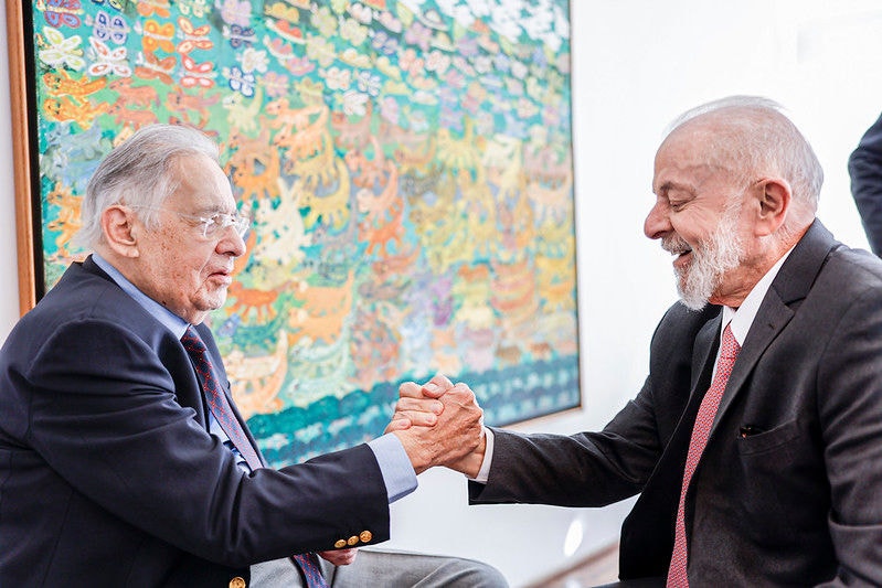 O presidente Luiz Inácio Lula da Silva e o ex-presidente FHC