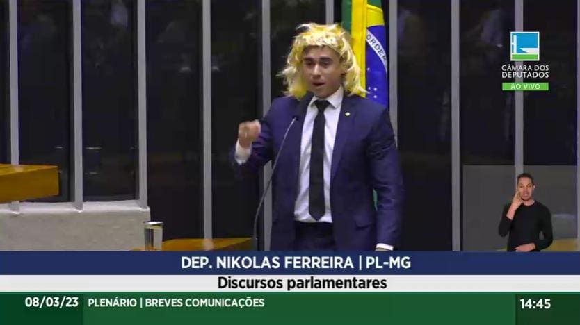 Na imagem, o deputado federal Nikolas Ferreira (PL-MG)