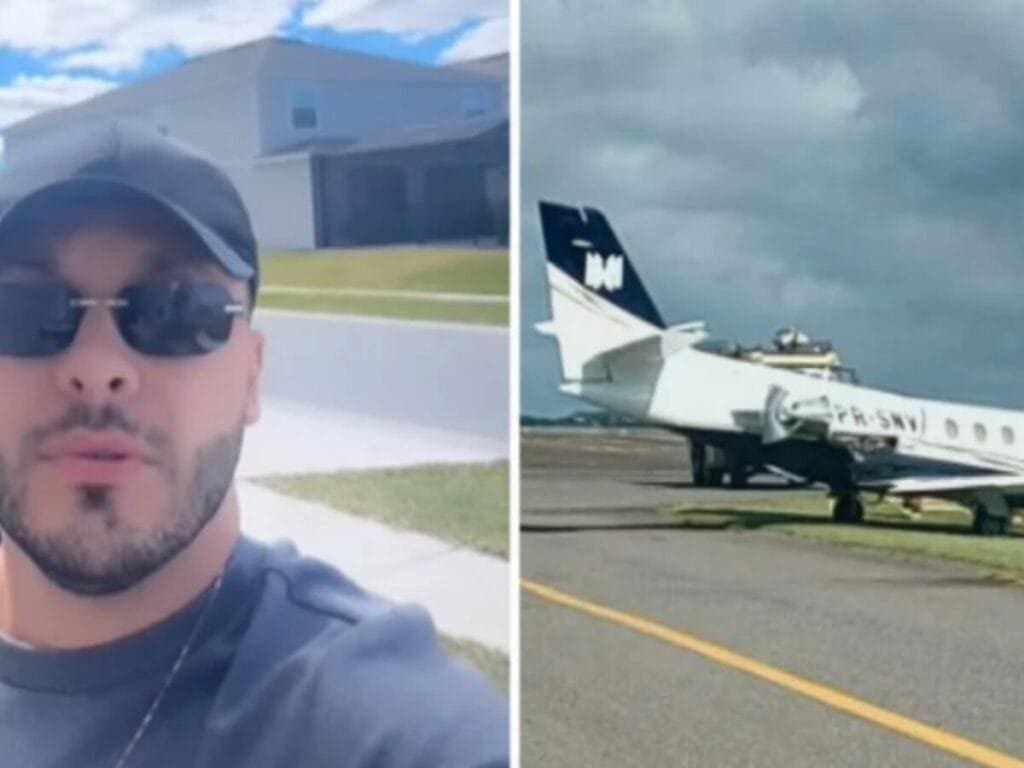 Murilo Huff tranquiliza fãs após seu avião ter caído em vala em Goiânia