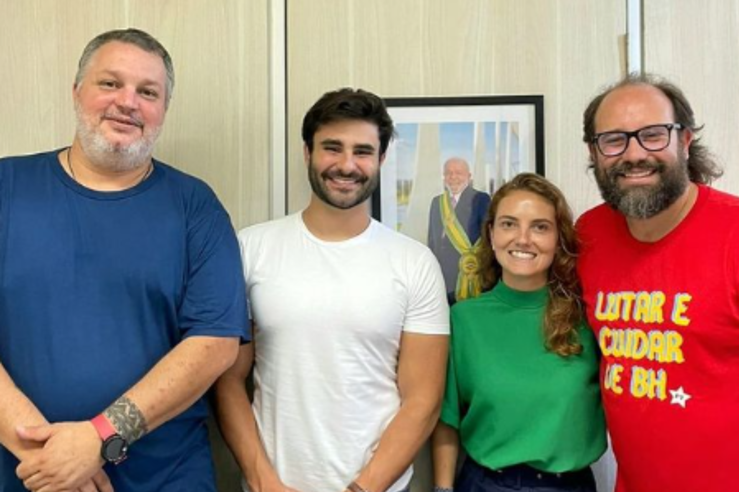 A bancada eleita do PT: Pedro Patrus, Pedro Rousseff, Luiza Dulci e Bruno Pedralva
