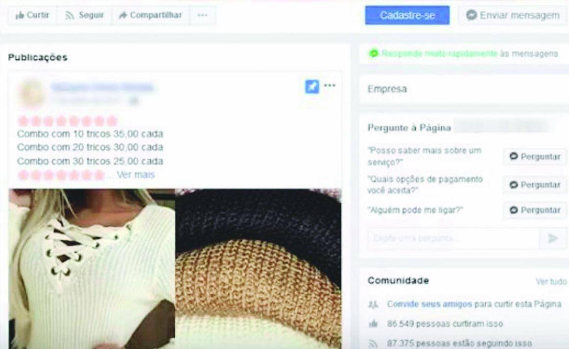Atuação Comerciante anunciava roupas pela internet e chegou a ser presa por enganar 20 clientes