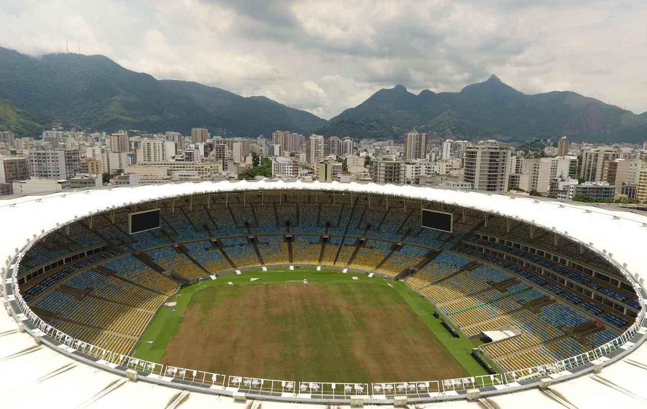 Vista aérea do Estádio Maracanã, no Rio de Janeiro