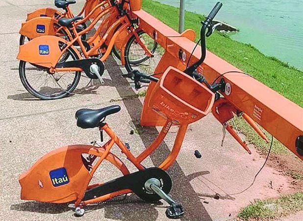 Bicicletas tiveram rodas e até mesmo os pedais roubados