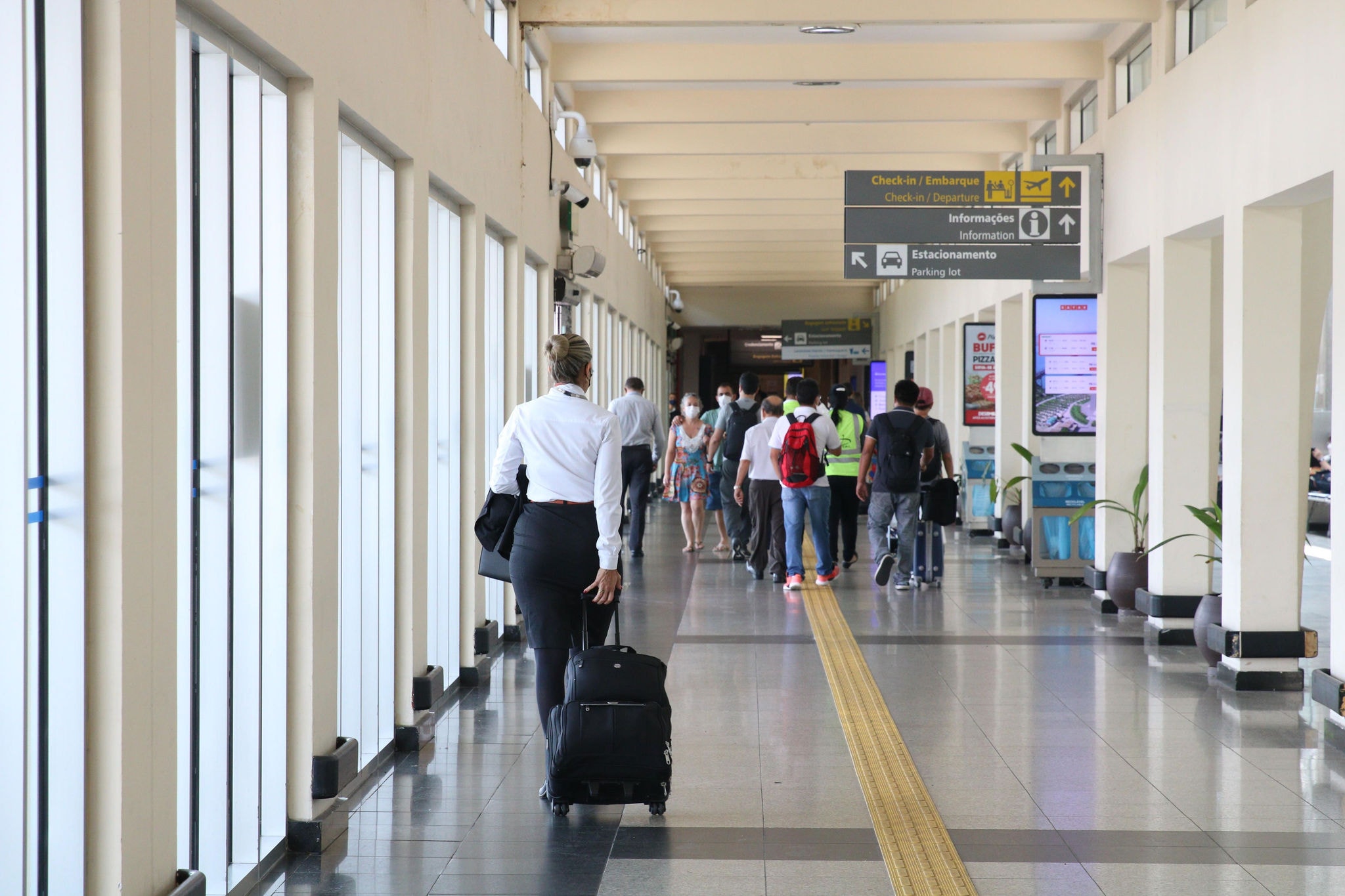 Movimento de passageiros no aeroporto de Congonhas. Imagem de arquivo