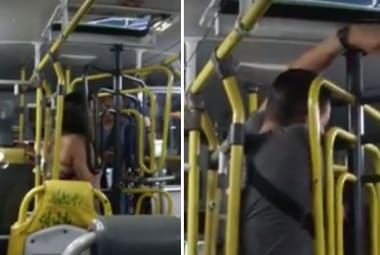 Catraca dupla em ônibus de Ribeirão das Neves