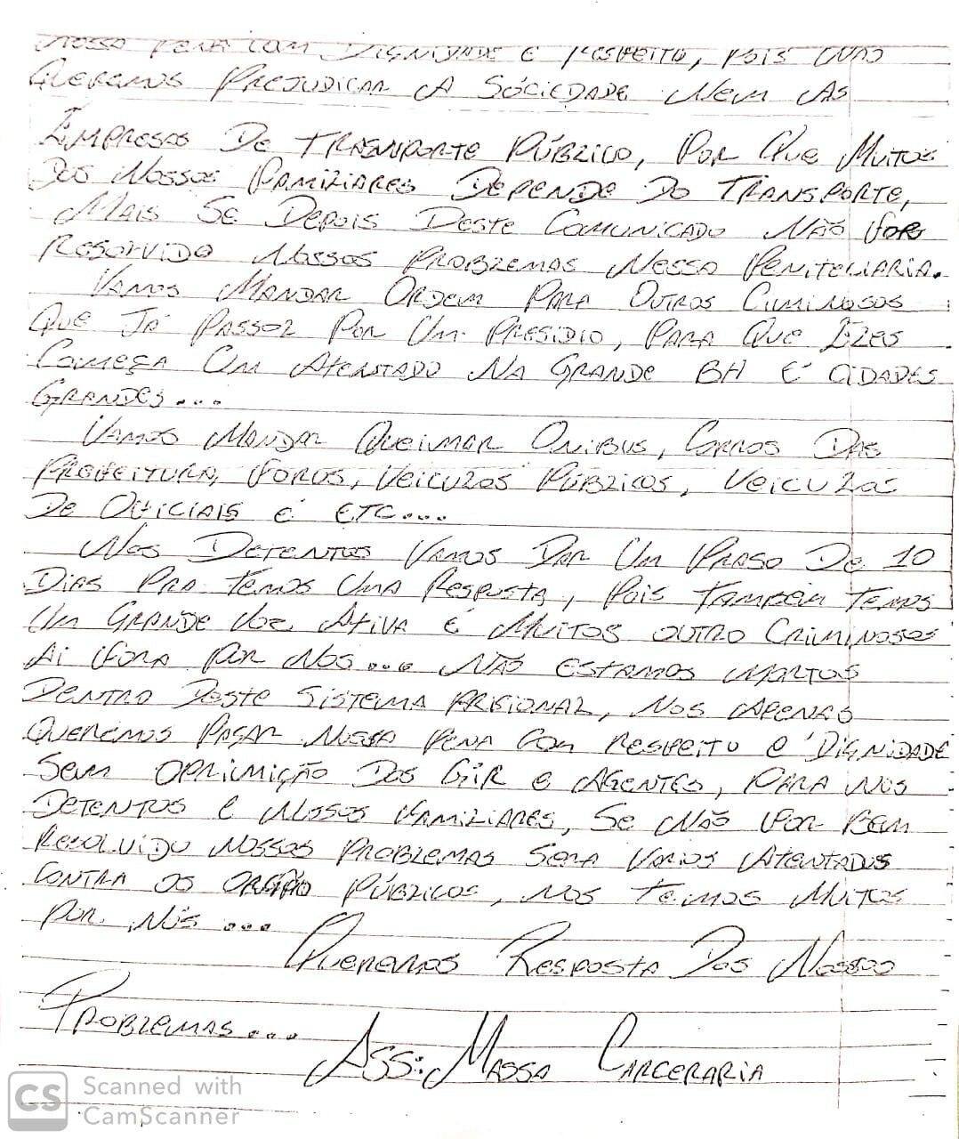 Carta de presos
