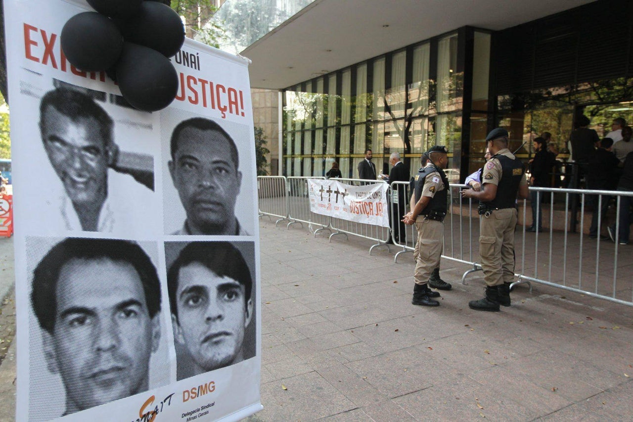 Cidades -   Julgamento de reus do caso conhecido como “ Chacina de Unaí ”, no Tribunal Regional Federal em Belo Horizonte (MG).  Quatro auditores do Ministerio do Trabalho foram executados em Unai . Foto: Alex de Jesus/O Tempo 22/10/2010