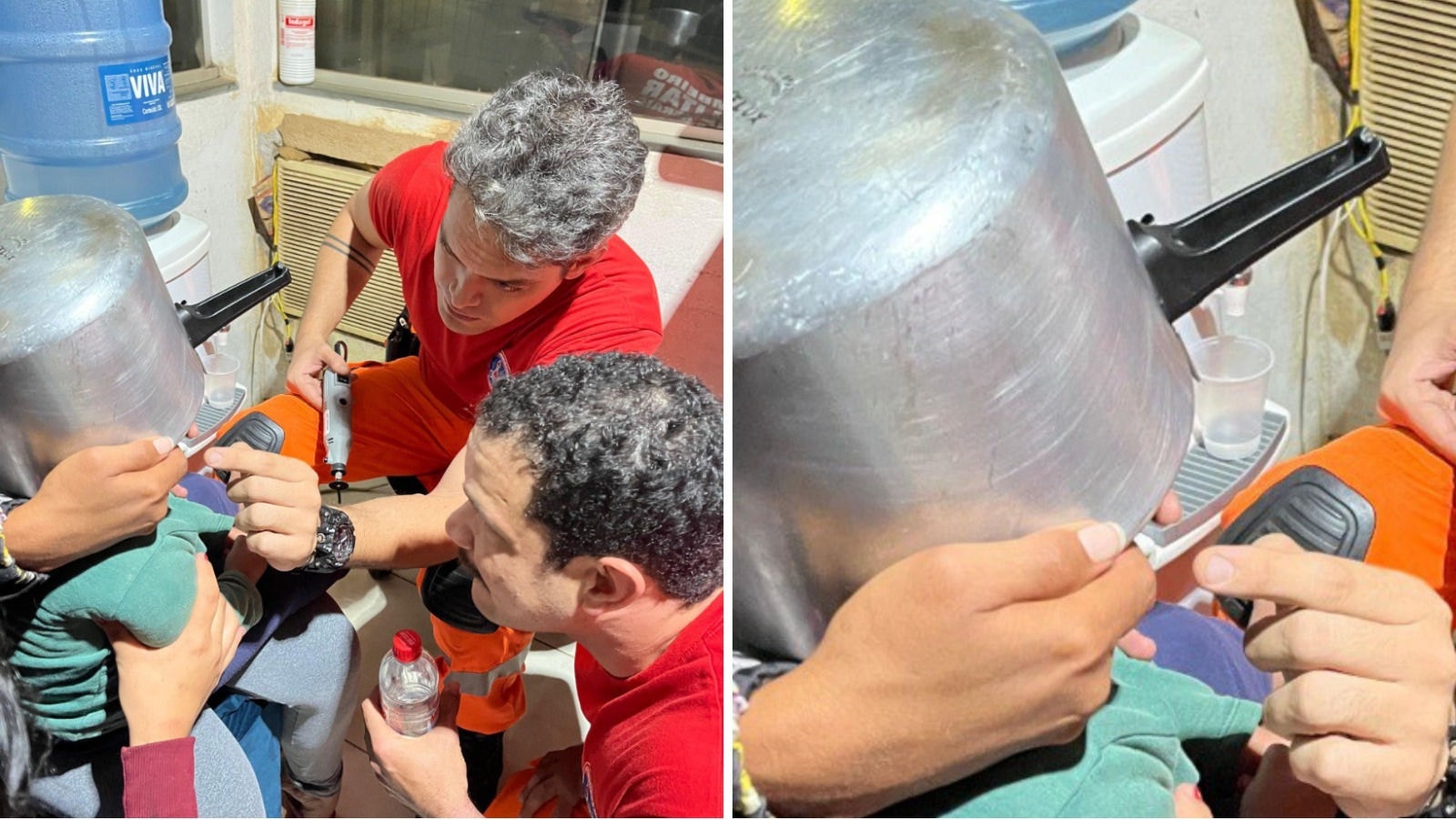 Os bombeiros realizaram o procedimento com cautela, para que a criança não se machucasse