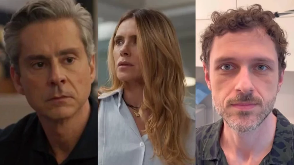 Marco Aurélio (Alexandre Nero), Leila (Carolina Dieckmann) e Leonardo (Guilherme Magon) de Vale Tudo