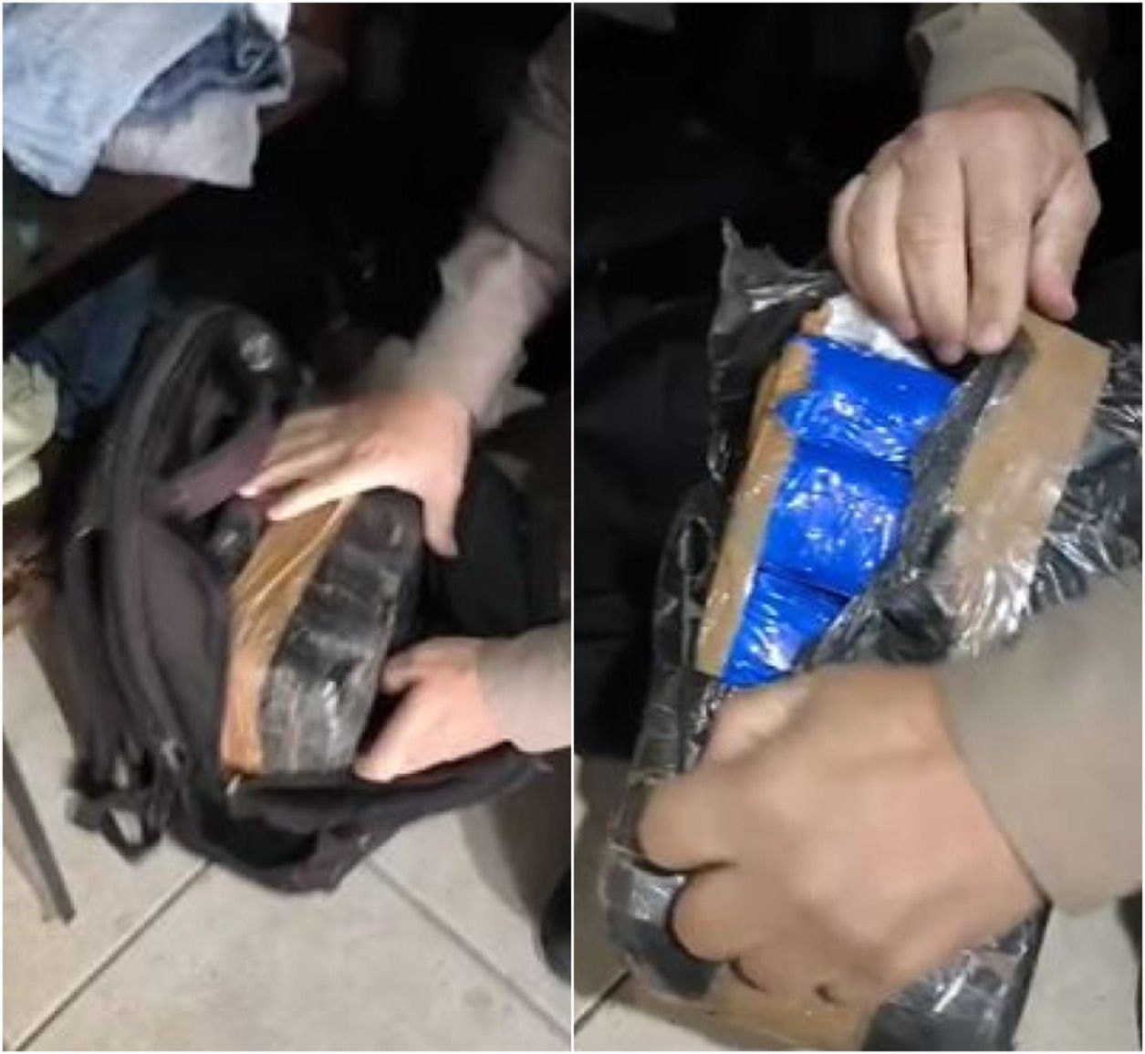 PM encontrou 12 barras de maconha na mochila