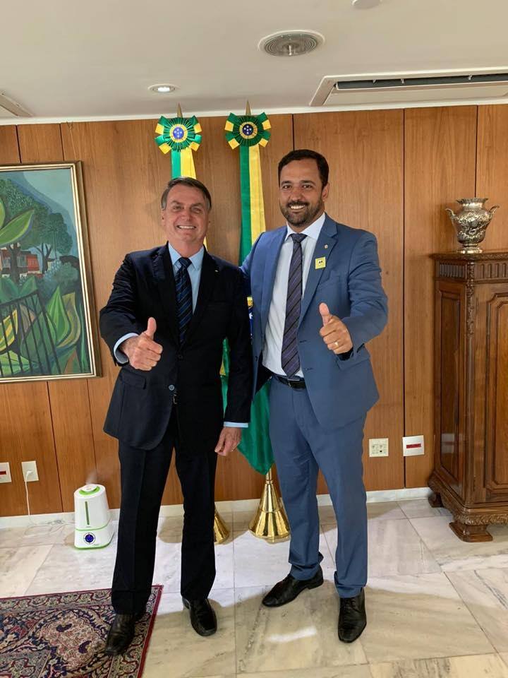 Líder da bancada mineira no Congresso Nacional, Diego Andrade (PSD), com o presidente Jair Bolsonaro