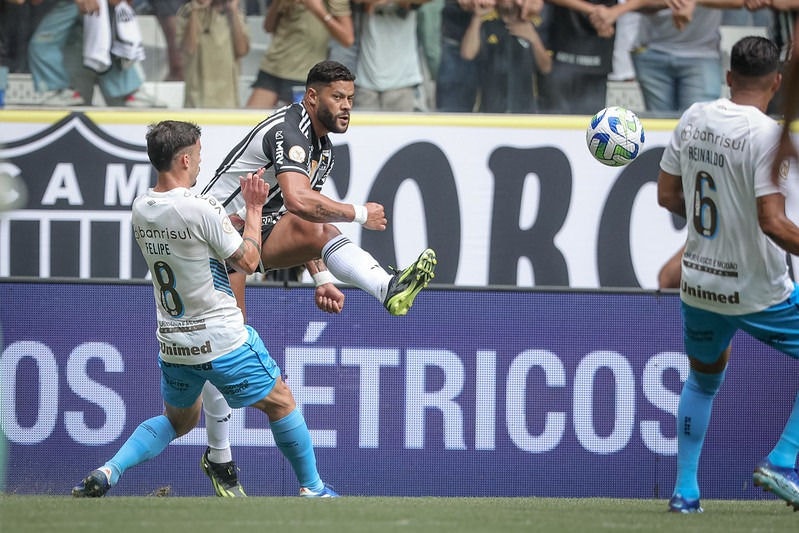 Pelo returno do Brasileiro 2023, o Galo venceu o Grêmio por 3 a 0, na Arena MRV