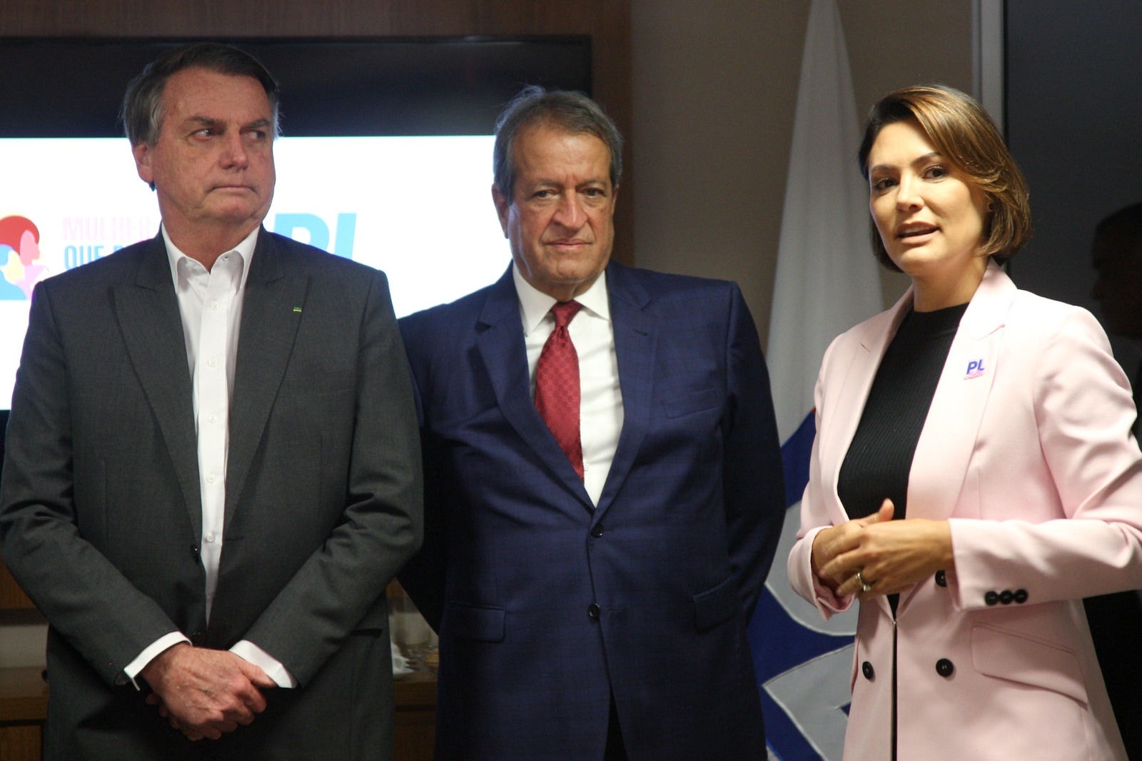 Jair Bolsonaro, Valdemar Costa Neto e Michelle Bolsonaro, quadros do PL que devem costurar a candidatura do partido em 2026