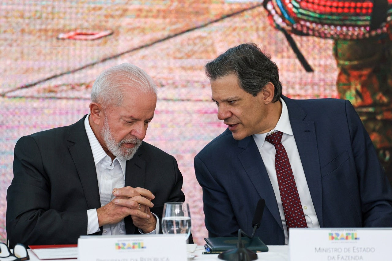 O presidente Luiz Inácio Lula da Silva e o ministro da Fazenda, Fernando Haddad 
