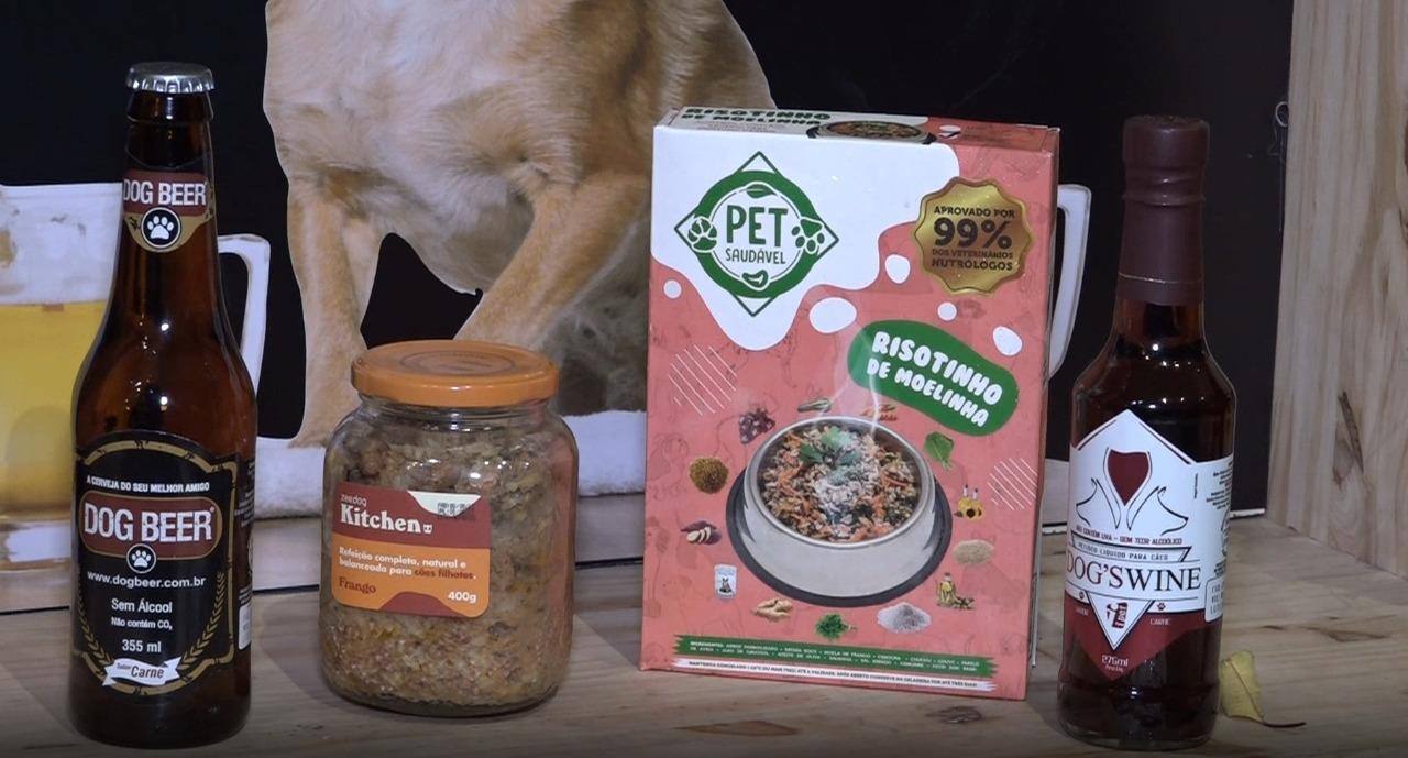 Pet Chopp oferece alimentos naturais e até vinho e cerveja para cachorros