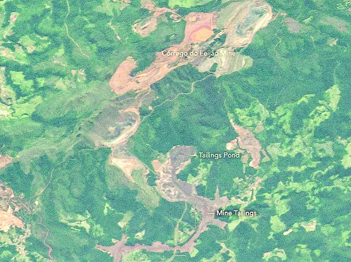 Nasa. Imagem de Brumadinho feita por astronautas da Estação Espacial Internacional após tragédia