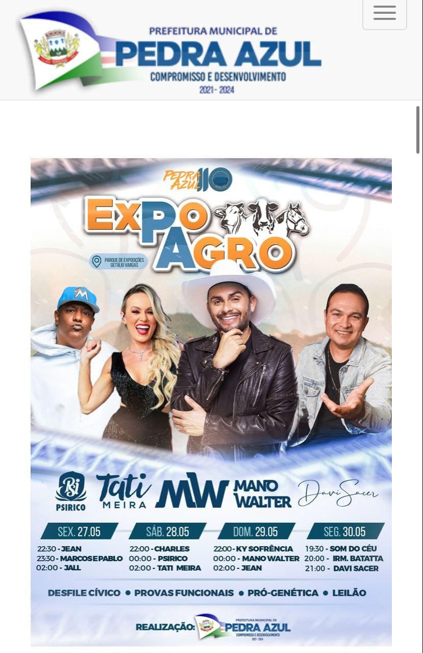 festa em pedra azul