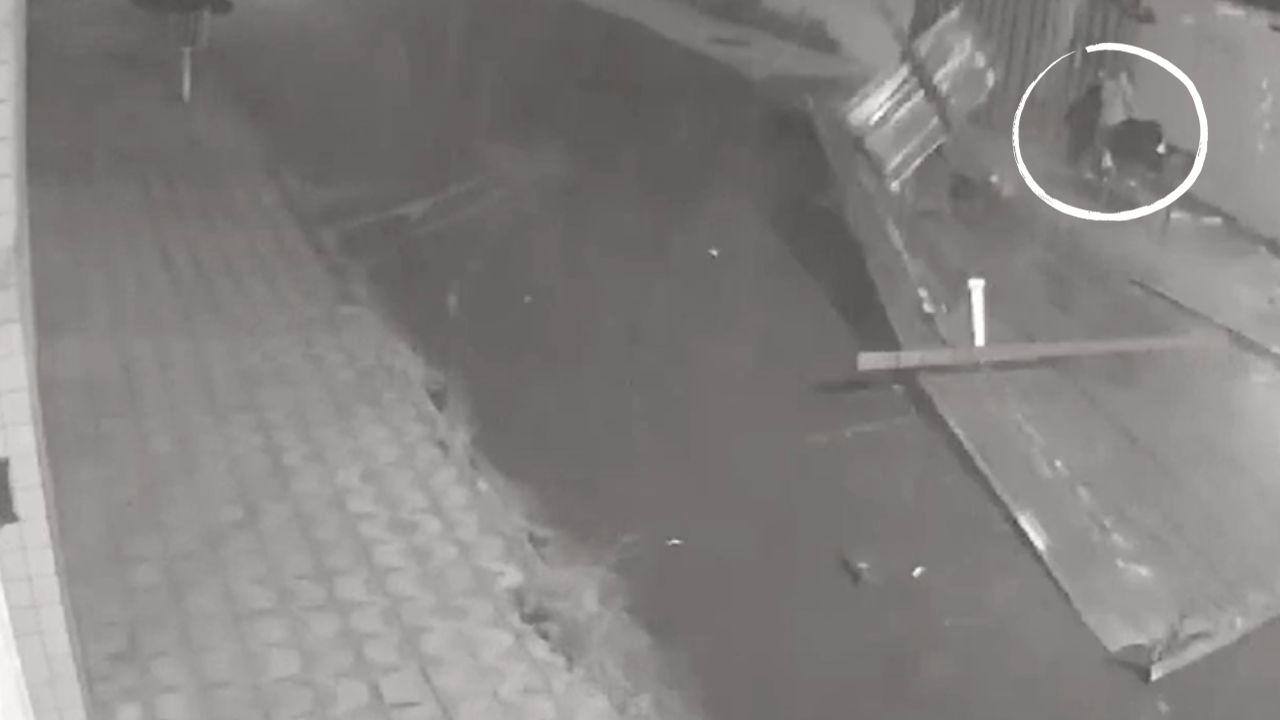 Mulher quase foi atingida por um telhado durante o vendaval em Contagem