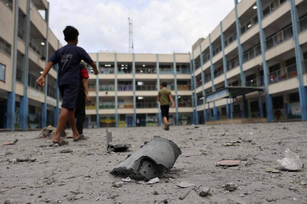 Escola da UNRWA destruída durante conflito Israel e Hamas 11102023