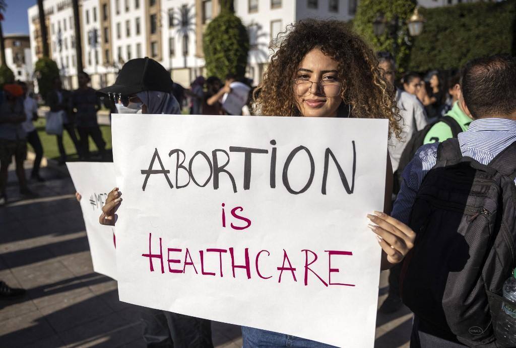 manifestação pró aborto no Marrocos