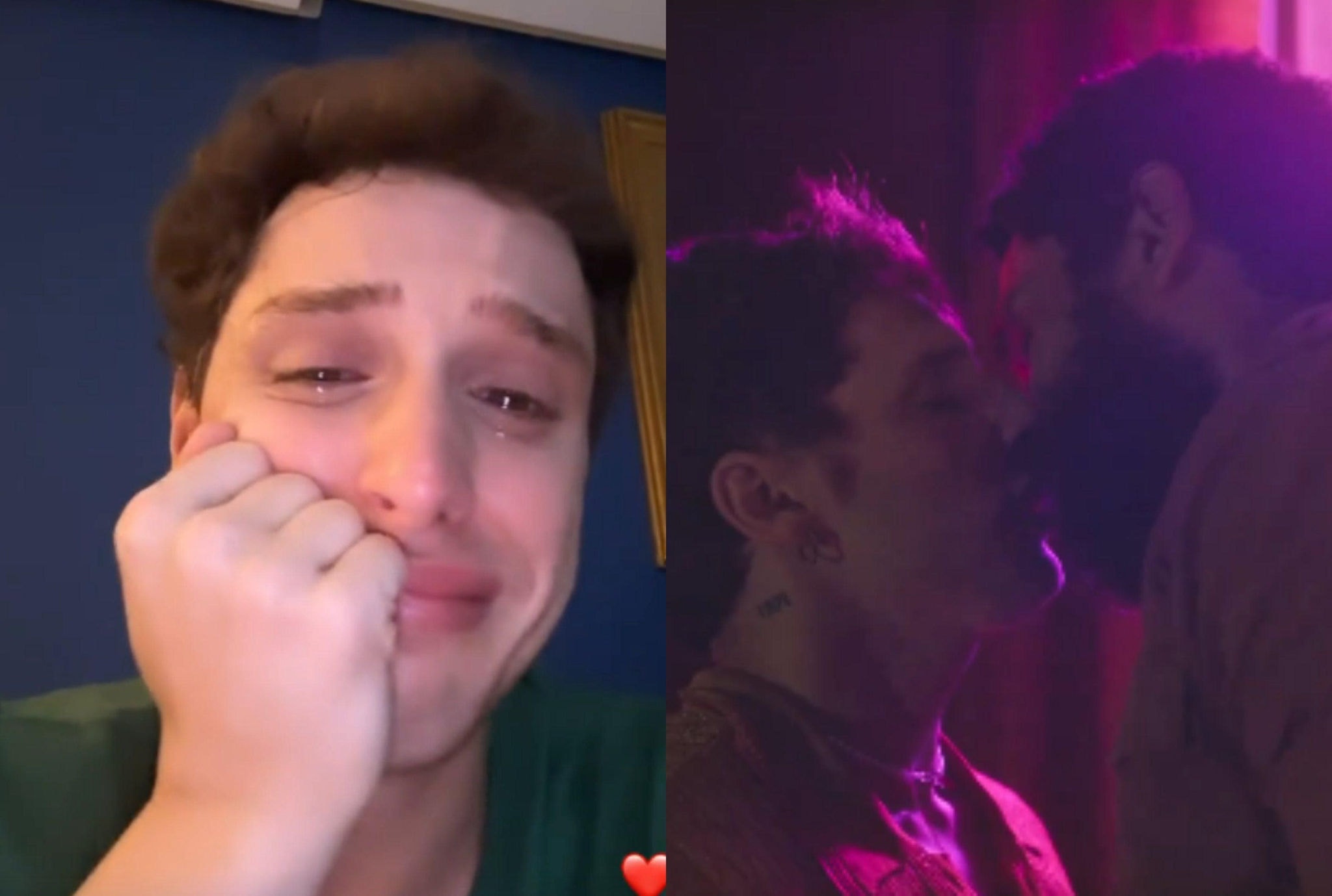 Diego Martins chora com cena de beijo entre Kevin e Ramiro (Amaury Lorenzo)