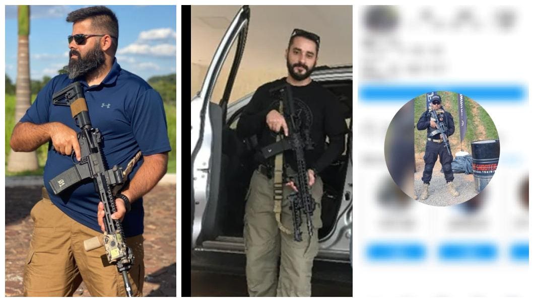 Foto mostra os três mineiros presos pela PF, todos segurando armas em fotos nas redes sociais