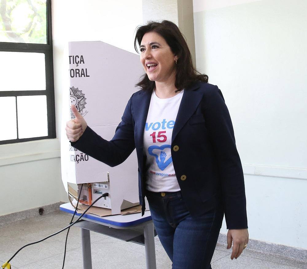 Simone Tebet ficou em terceiro lugar na disputa presidencial, com 4,16% dos votos