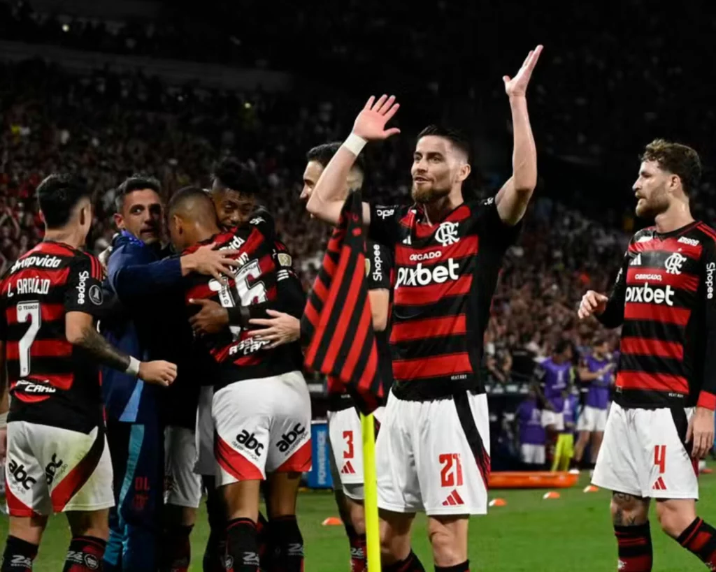 Comemoração do gol em Flamengo x Internacional