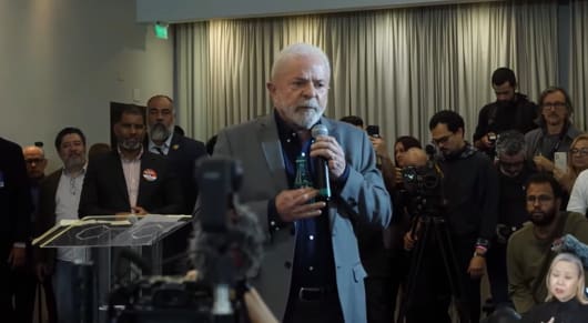 Lula durante evento com evangélicos realizado nesta quarta-feira (19), em São Paulo