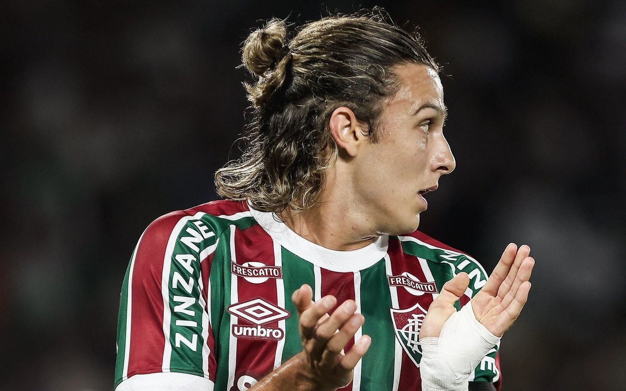 Canobbio em ação pelo Fluminense contra o Internacional pela Copa do Brasil (Foto: Lucas Merçon / Fluminense)