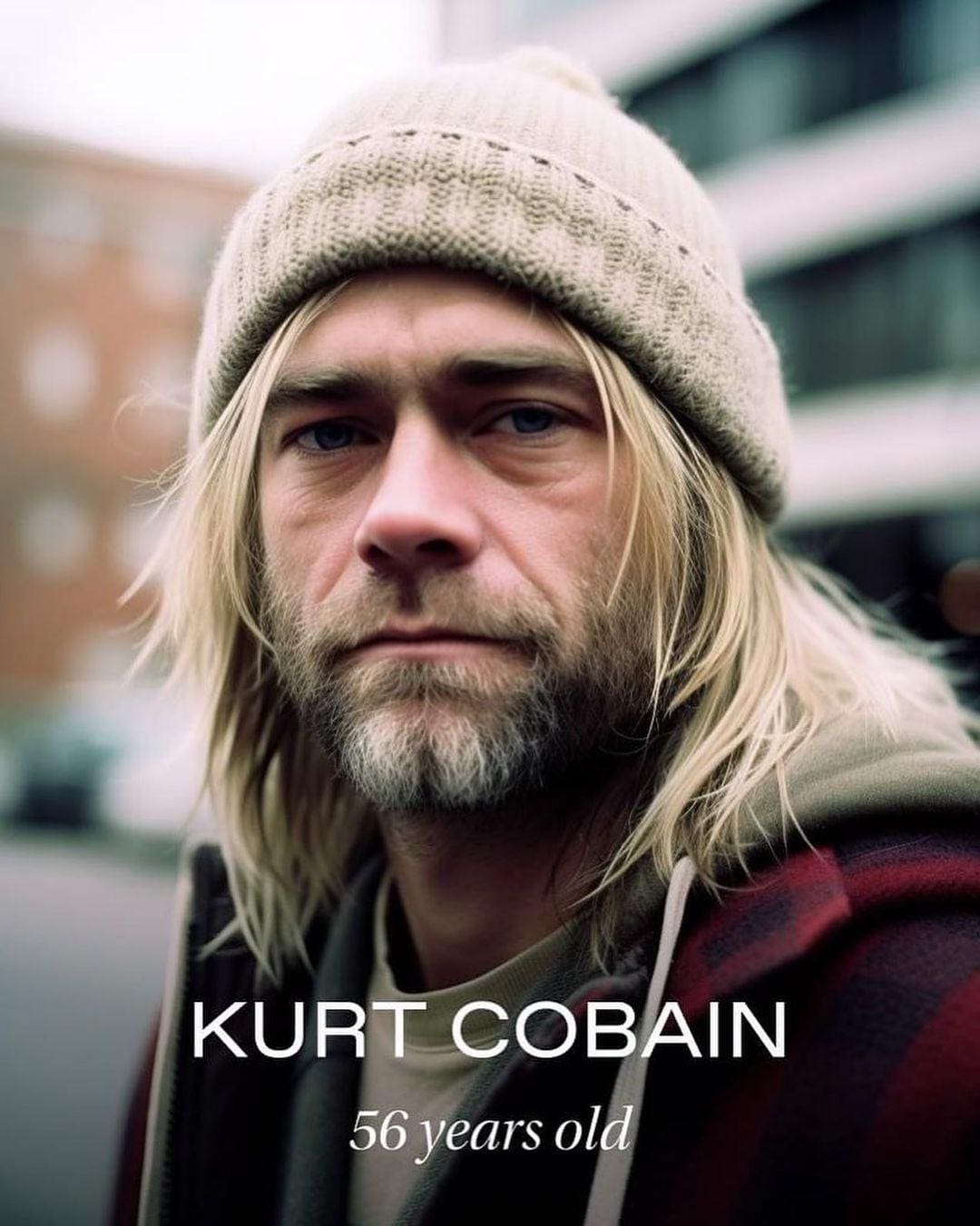 Projeção feita por meio de inteligência artificial mostra como Kurt Cobain estaria aos 56 anos