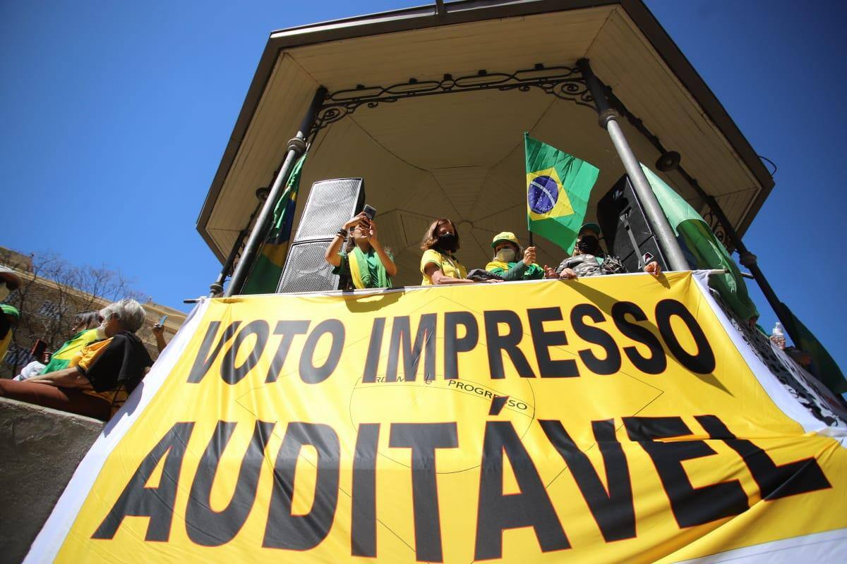 Protesto em BH em defesa do voto impresso