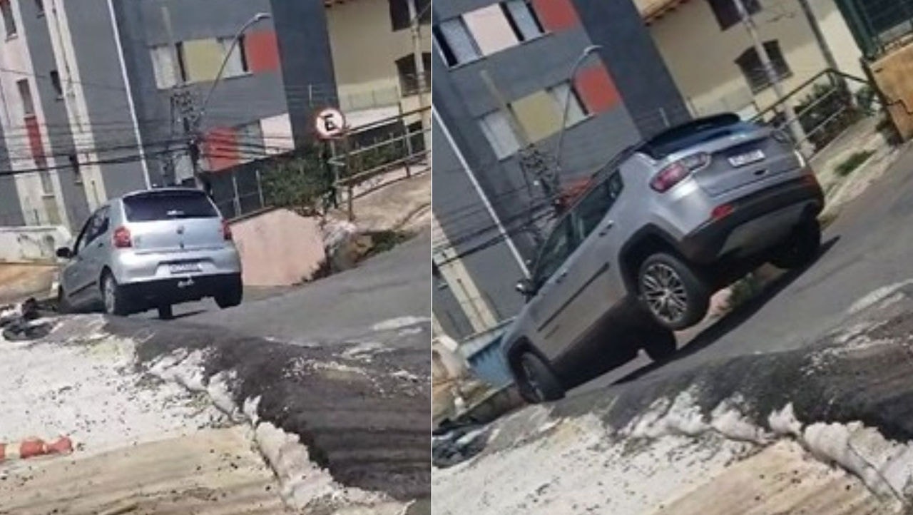 Obra não concluída pela prefeitura de BH limita trânsito na rua Colômbia, no bairro Sion