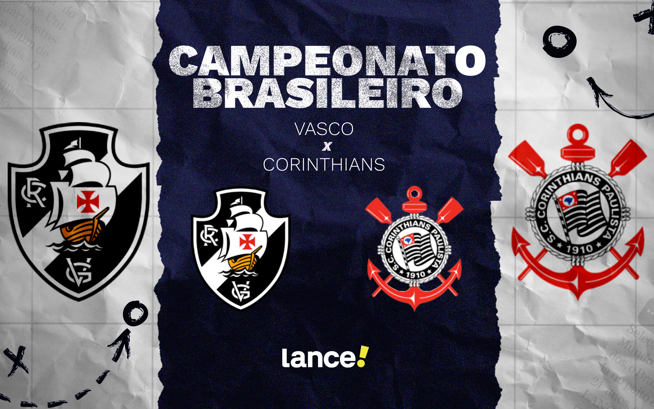 Onde assistir Vasco x Corinthians (Foto: Arte/Lance!)