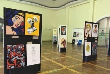 Tela estava em uma exposição de pinturas feitas por alunos da oficina de pintura do Instituto Federal do Sul de Minas