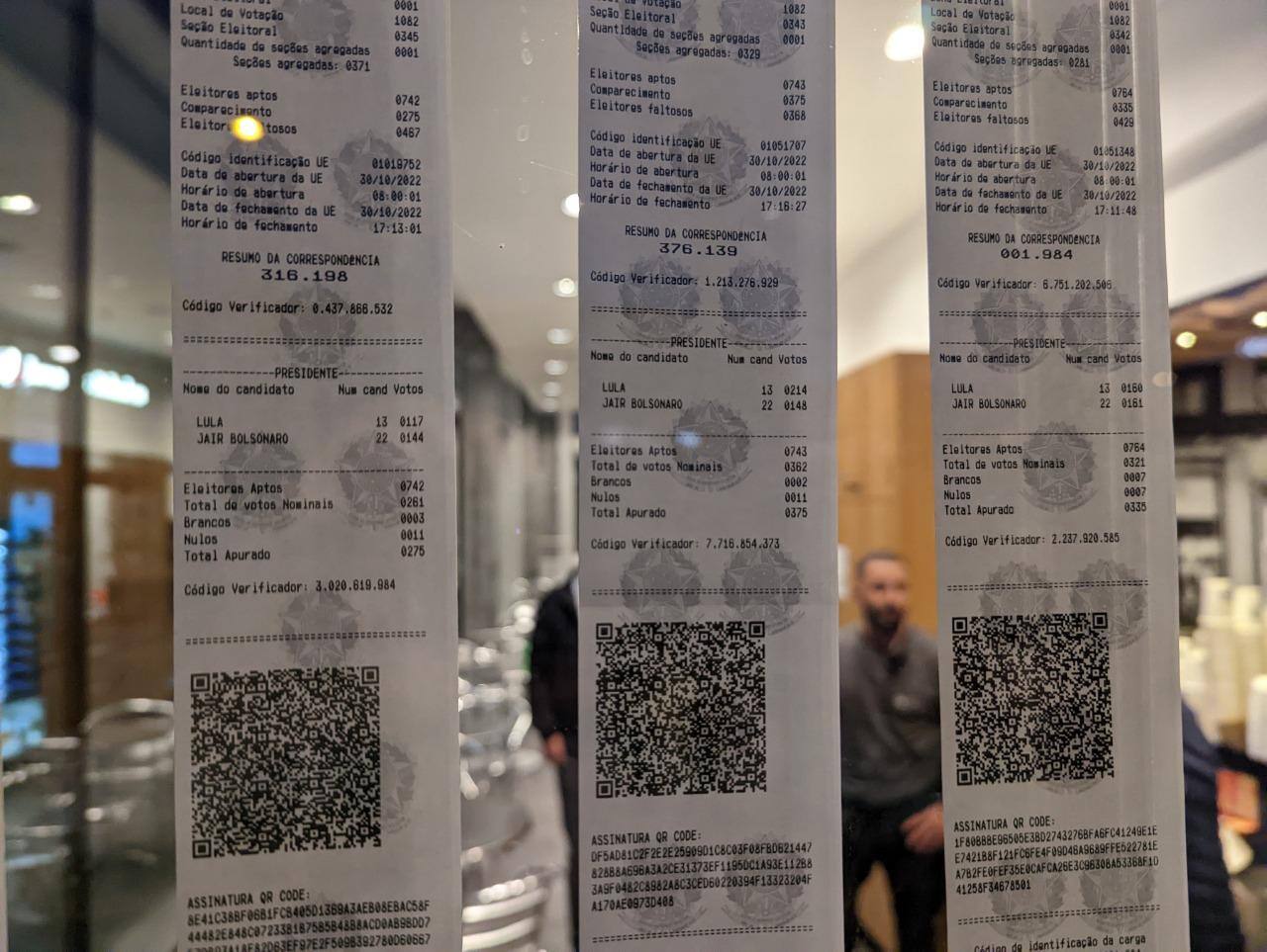 Os votos computados na Suíça foram tornados públicos por meio das fotos dos boletins de urnas, fixados na porta das seções eleitorais instaladas pela Embaixada do Brasil naquele paí