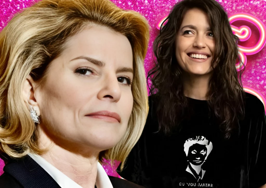 Manuela Dias, autora da nova versão de Vale Tudo, ao lado de sua criação - Divulgação/TV Globo 