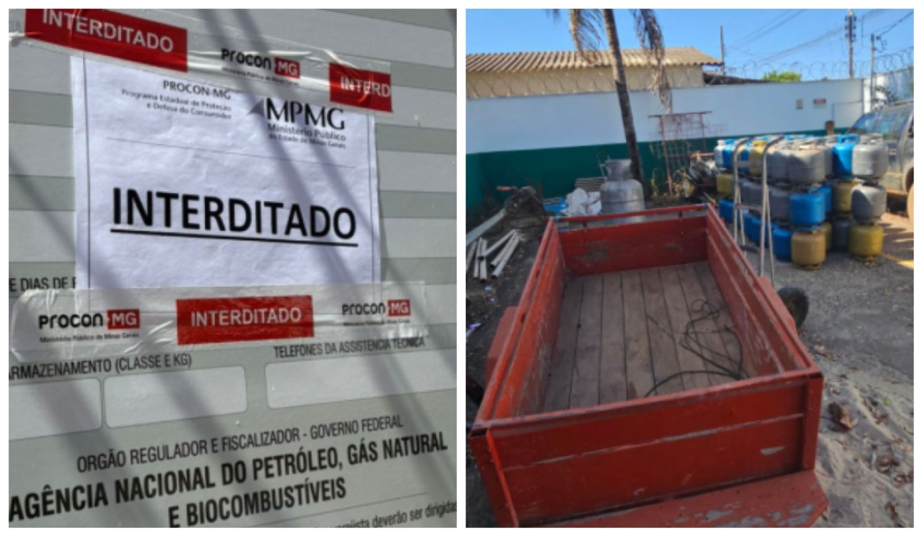 Ponto de revenda de GLP funcionava em condições precárias e sem autorização da Agência Nacional do Petróleo (ANP)