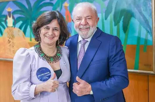 Na imagem, o presidente da República, Luiz Inácio Lula da Silva, e a ministra da Saúde, Nísia Trindade