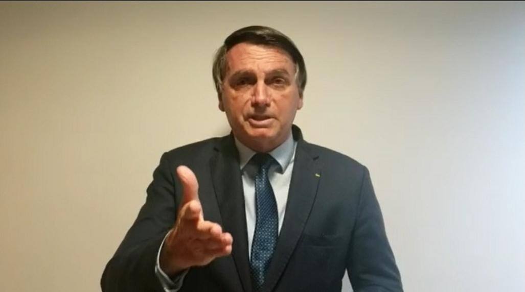 Na imagem, reprodução do vídeo de Bolsonaro