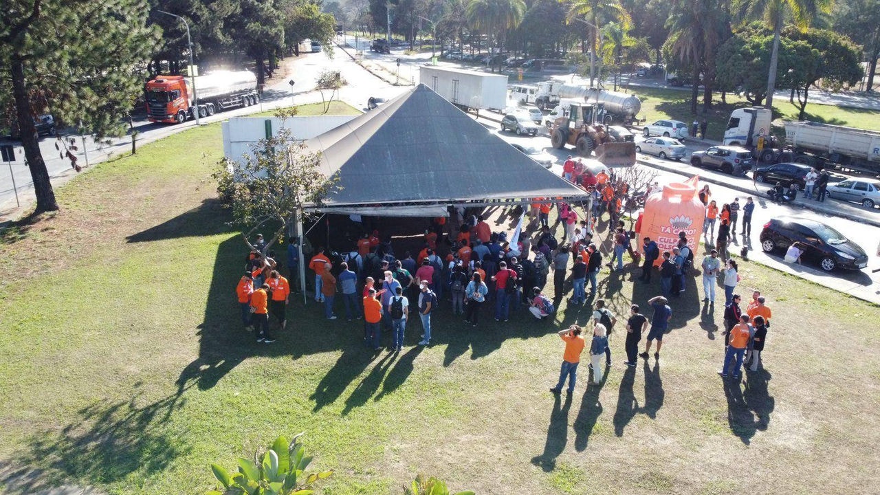 Manifestação petroleiros Regap
