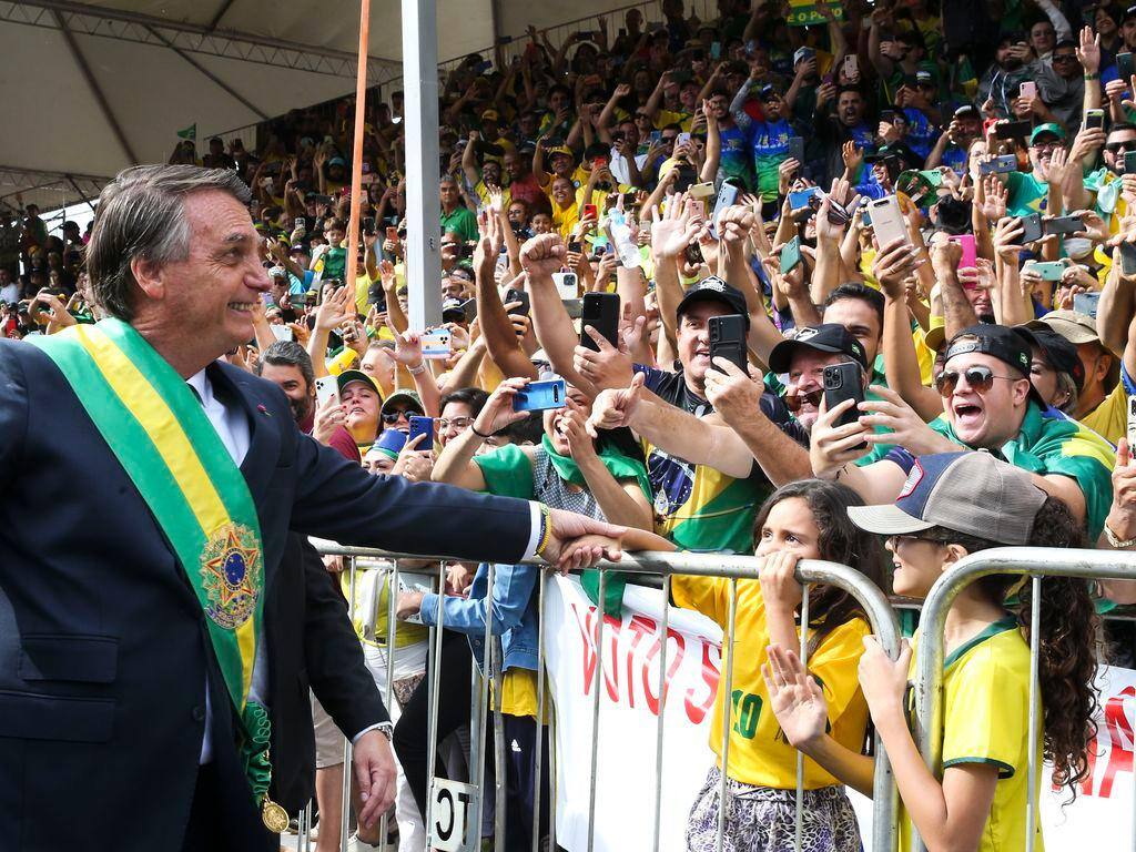 Presidente Jair Bolsonaro (PL), candidato à reeleição, no desfile militar do 7 de Setembro, em Brasília (DF)