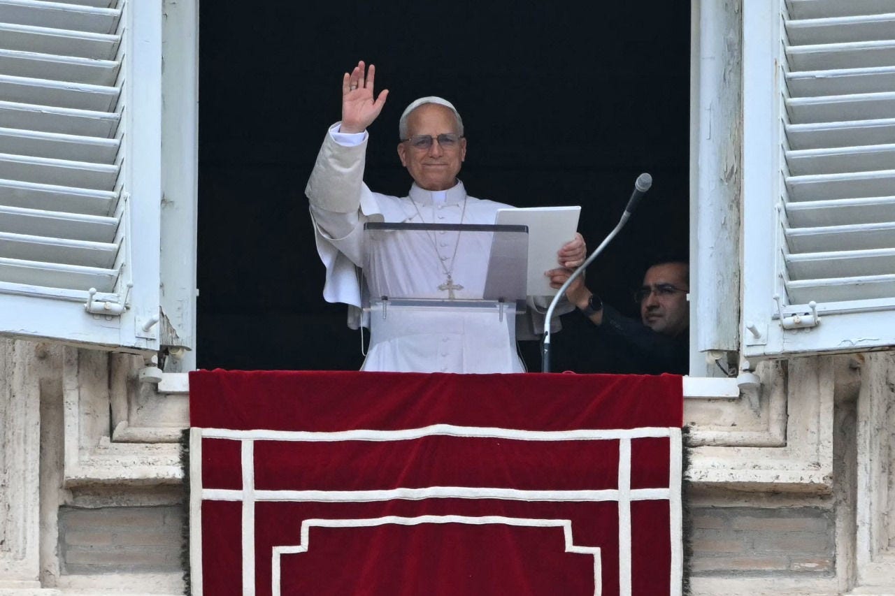 Papa Leão XIV durante Angelus neste domingo (22 de junho)