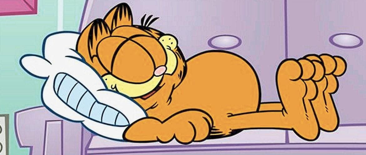 Assim como muitos seres humanos, o gato Garfield detesta segunda-feira