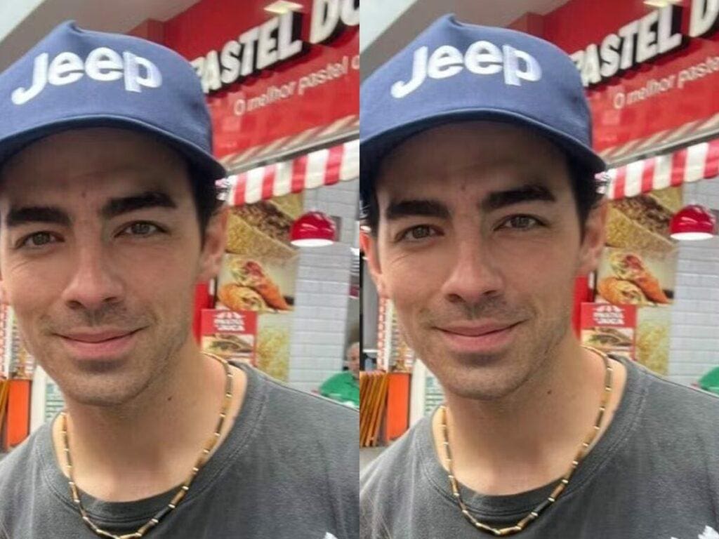 Joe Jonas é tietado por fã na saída de pastelaria no Brasil
