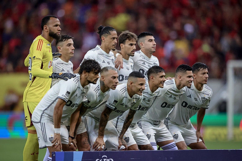 Atlético antes da partida contra o Sport, na Arena Pernambuco